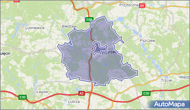 gmina Międzyrzecz - powiat międzyrzecki na mapie Targeo