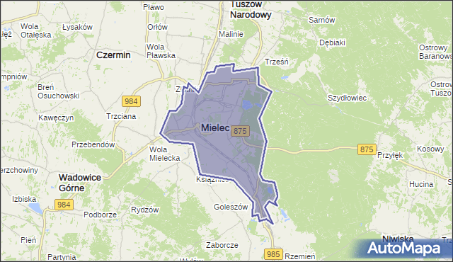 gmina Mielec - powiat mielecki na mapie Targeo