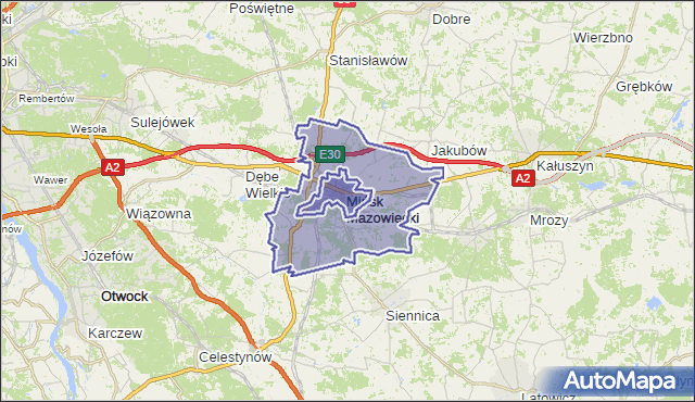 gmina Mińsk Mazowiecki - powiat miński na mapie Targeo