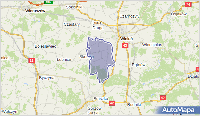 gmina Mokrsko - powiat wieluński na mapie Targeo