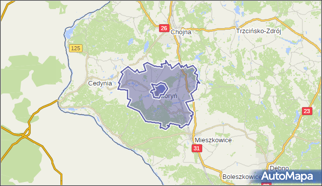 gmina Moryń - powiat gryfiński na mapie Targeo
