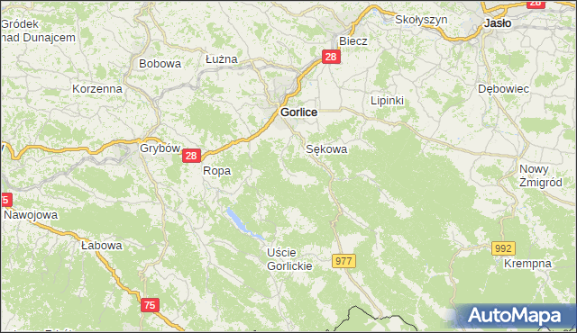 gmina Moszczenica - powiat gorlicki na mapie Targeo