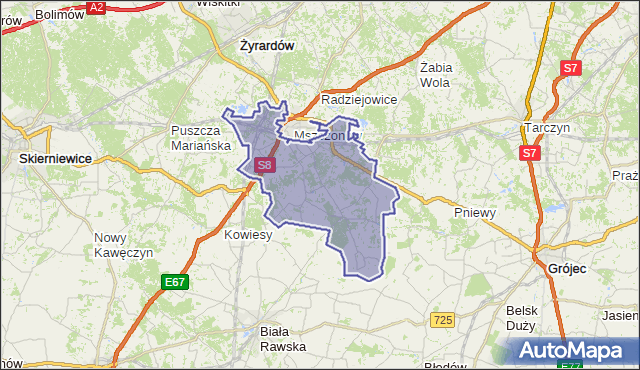 gmina Mszczonów - powiat żyrardowski na mapie Targeo