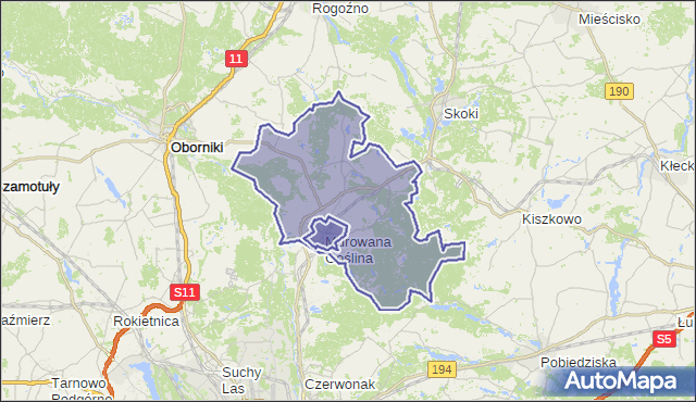 gmina Murowana Goślina - powiat poznański na mapie Targeo
