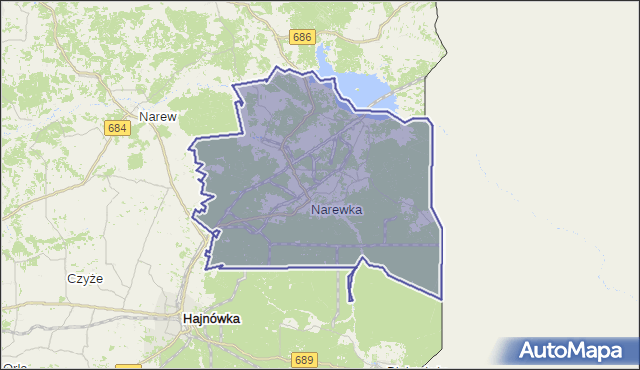 gmina Narewka - powiat hajnowski na mapie Targeo