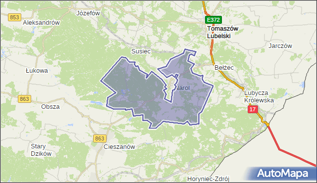gmina Narol - powiat lubaczowski na mapie Targeo