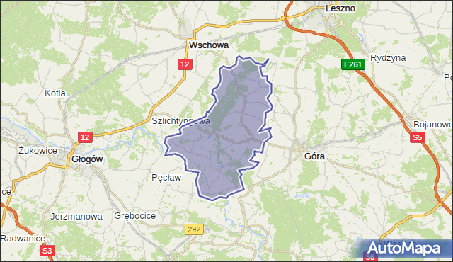 gmina Niechlów - powiat górowski na mapie Targeo
