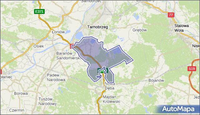 gmina Nowa Dęba - powiat tarnobrzeski na mapie Targeo