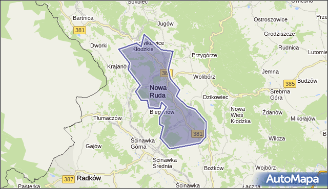 gmina Nowa Ruda - powiat kłodzki na mapie Targeo