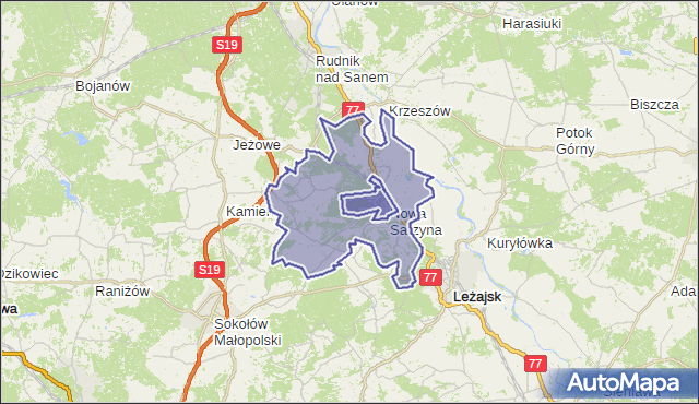 gmina Nowa Sarzyna - powiat leżajski na mapie Targeo