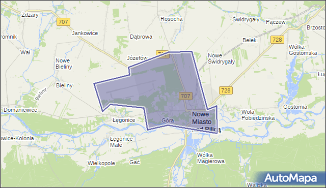 gmina Nowe Miasto nad Pilicą - powiat grójecki na mapie Targeo