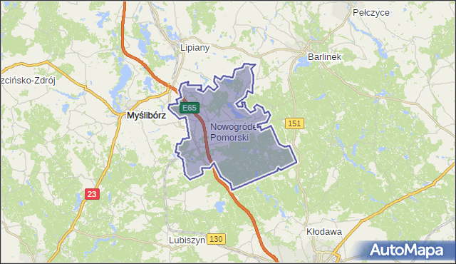gmina Nowogródek Pomorski - powiat myśliborski na mapie Targeo