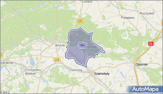 gmina Obrzycko - powiat szamotulski na mapie Targeo
