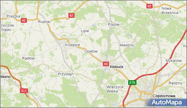 gmina Opatów - powiat kłobucki na mapie Targeo
