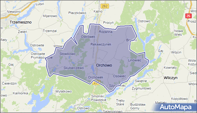 gmina Orchowo - powiat słupecki na mapie Targeo