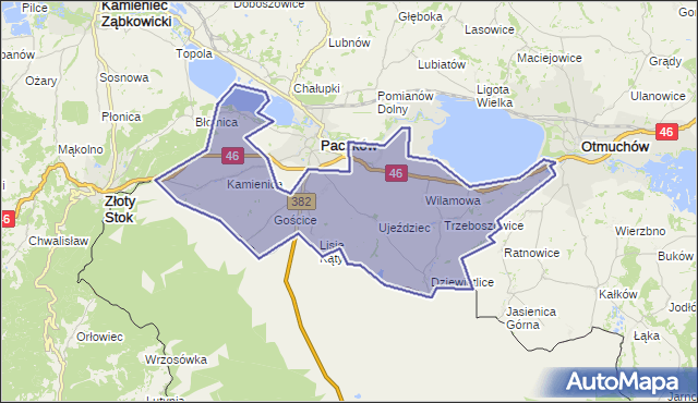 gmina Paczków - powiat nyski na mapie Targeo