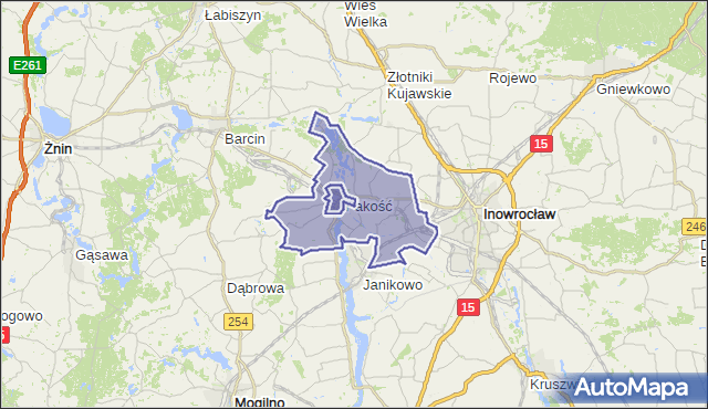 gmina Pakość - powiat inowrocławski na mapie Targeo