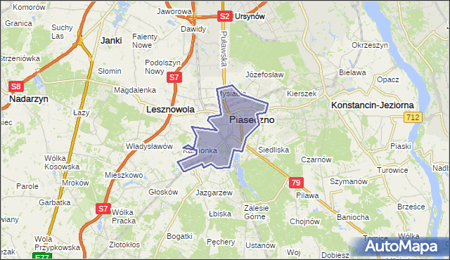gmina Piaseczno - powiat piaseczyński na mapie Targeo