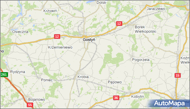gmina Piaski - powiat gostyński na mapie Targeo