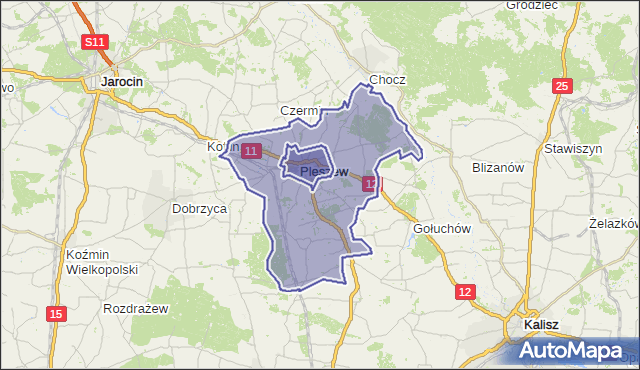 gmina Pleszew - powiat pleszewski na mapie Targeo