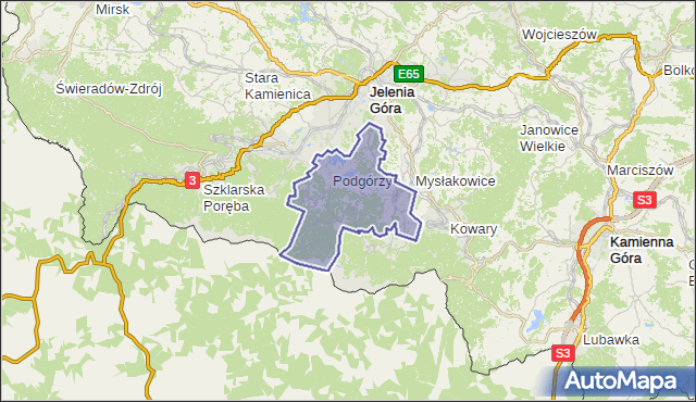 gmina Podgórzyn - powiat jeleniogórski na mapie Targeo
