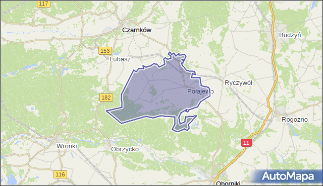 gmina Połajewo - powiat czarnkowsko-trzcianecki na mapie Targeo