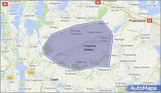 gmina Polanka Wielka - powiat oświęcimski na mapie Targeo