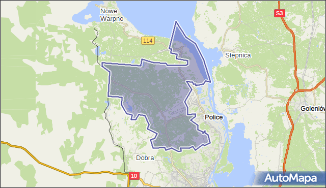 gmina Police - powiat policki na mapie Targeo