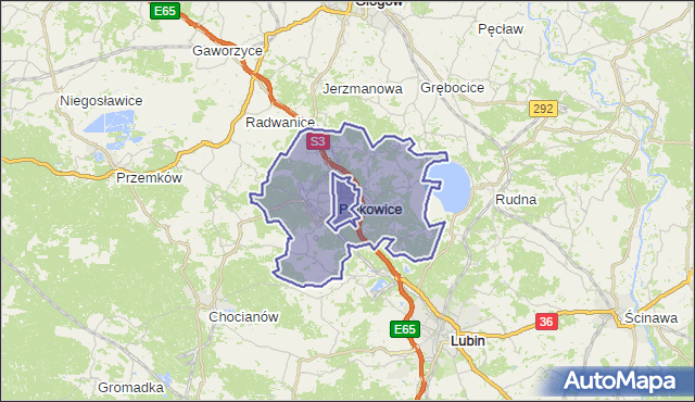 gmina Polkowice - powiat polkowicki na mapie Targeo