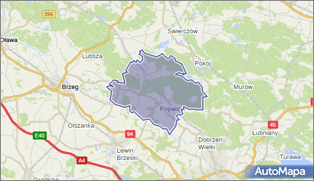 gmina Popielów - powiat opolski na mapie Targeo