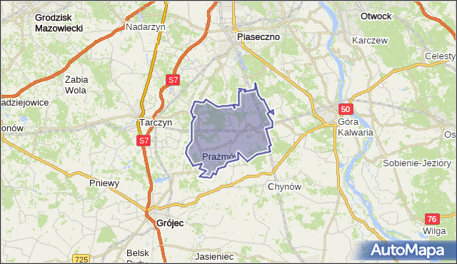 gmina Prażmów - powiat piaseczyński na mapie Targeo