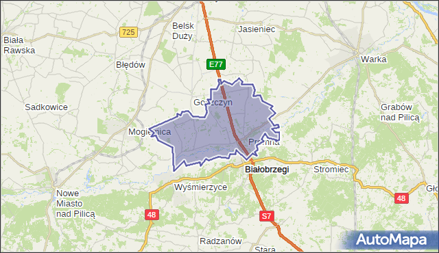 gmina Promna - powiat białobrzeski na mapie Targeo