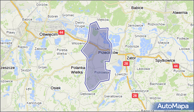 gmina Przeciszów - powiat oświęcimski na mapie Targeo