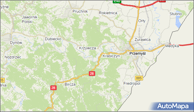 gmina Przemyśl - powiat przemyski na mapie Targeo