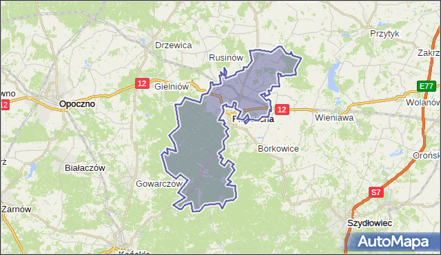 gmina Przysucha - powiat przysuski na mapie Targeo