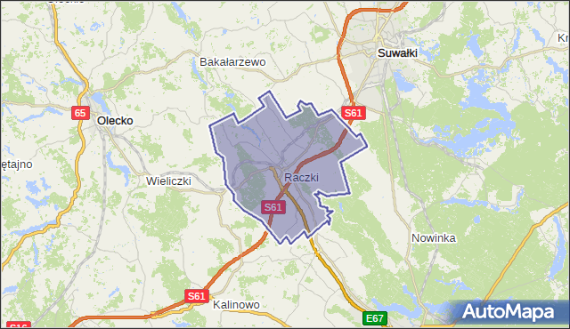 gmina Raczki - powiat suwalski na mapie Targeo