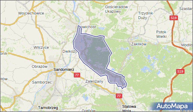 gmina Radomyśl nad Sanem - powiat stalowowolski na mapie Targeo