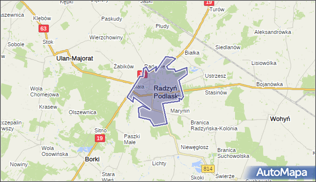 gmina Radzyń Podlaski - powiat radzyński na mapie Targeo
