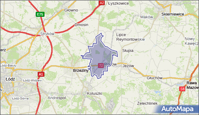 gmina Rogów - powiat brzeziński na mapie Targeo