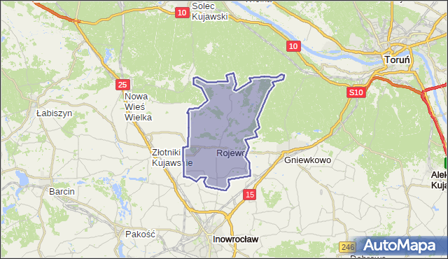 gmina Rojewo - powiat inowrocławski na mapie Targeo