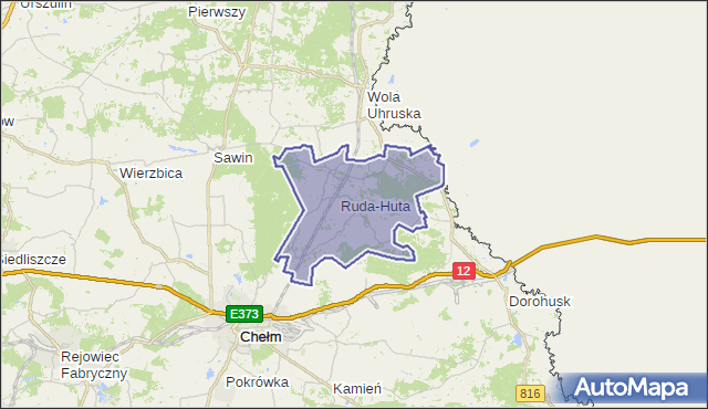 gmina Ruda-Huta - powiat chełmski na mapie Targeo