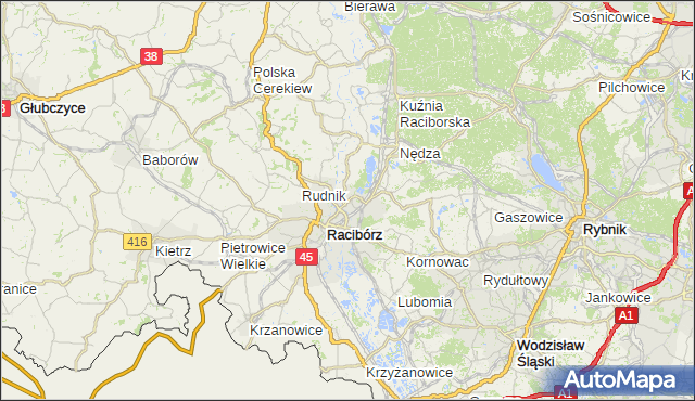 gmina Rudnik - powiat raciborski na mapie Targeo