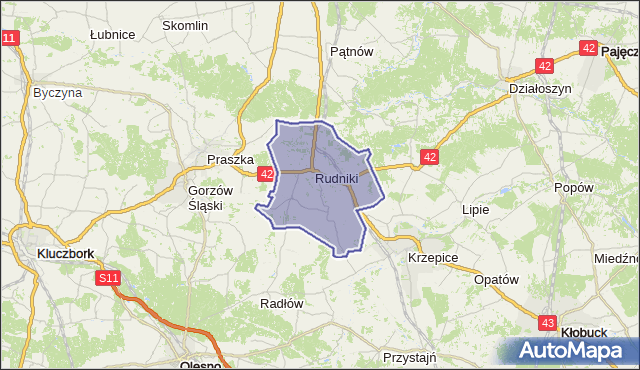 gmina Rudniki - powiat oleski na mapie Targeo