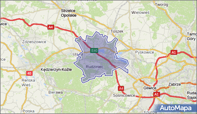 gmina Rudziniec - powiat gliwicki na mapie Targeo