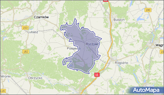 gmina Ryczywół - powiat obornicki na mapie Targeo