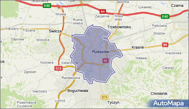 gmina Rzeszów - powiat Rzeszów na mapie Targeo