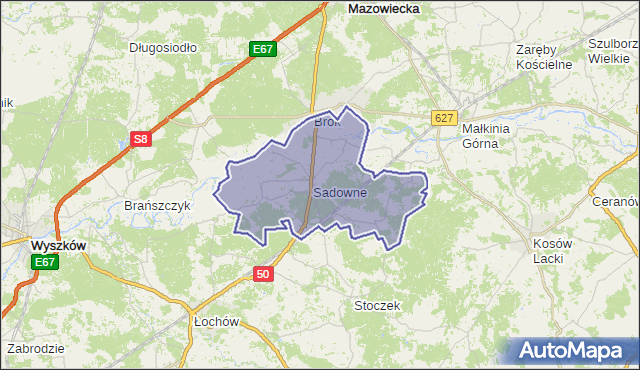 gmina Sadowne - powiat węgrowski na mapie Targeo