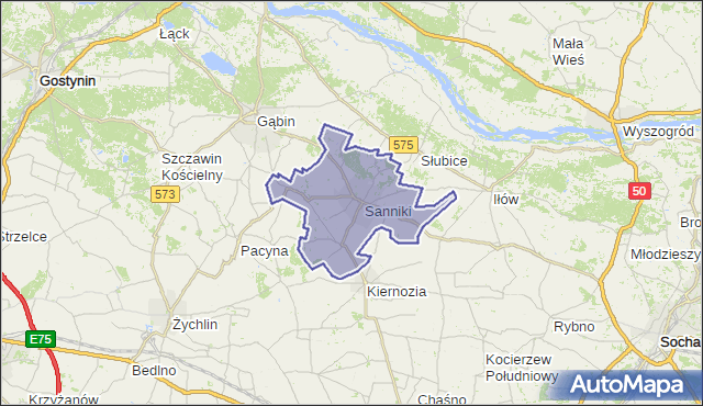 gmina Sanniki - powiat gostyniński na mapie Targeo