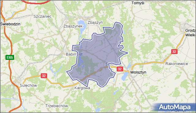 gmina Siedlec - powiat wolsztyński na mapie Targeo
