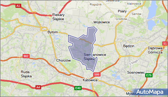 gmina Siemianowice Śląskie - powiat Siemianowice Śląskie na mapie Targeo